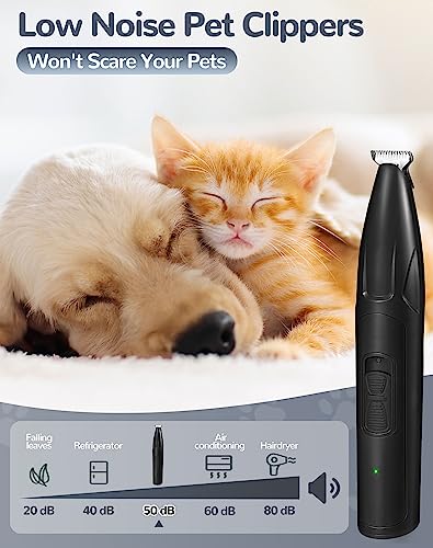 Dog Clippers for Grooming 2 Speed Low Noise Cordless Dog Paw Trimmer Rechargeable Small Pet Hair Trimmer for Grooming Cat Hair Clippers Shaver for Paws Eyes Ears Face Rump black  Cucciolini Doodles Dog clippers for grooming 2 speed low noise cordless dog paw trimmer rechargeable small pet hair trimmer for grooming cat hair clippers shaver for paws eyes ears face rump black   cucciolini doodles