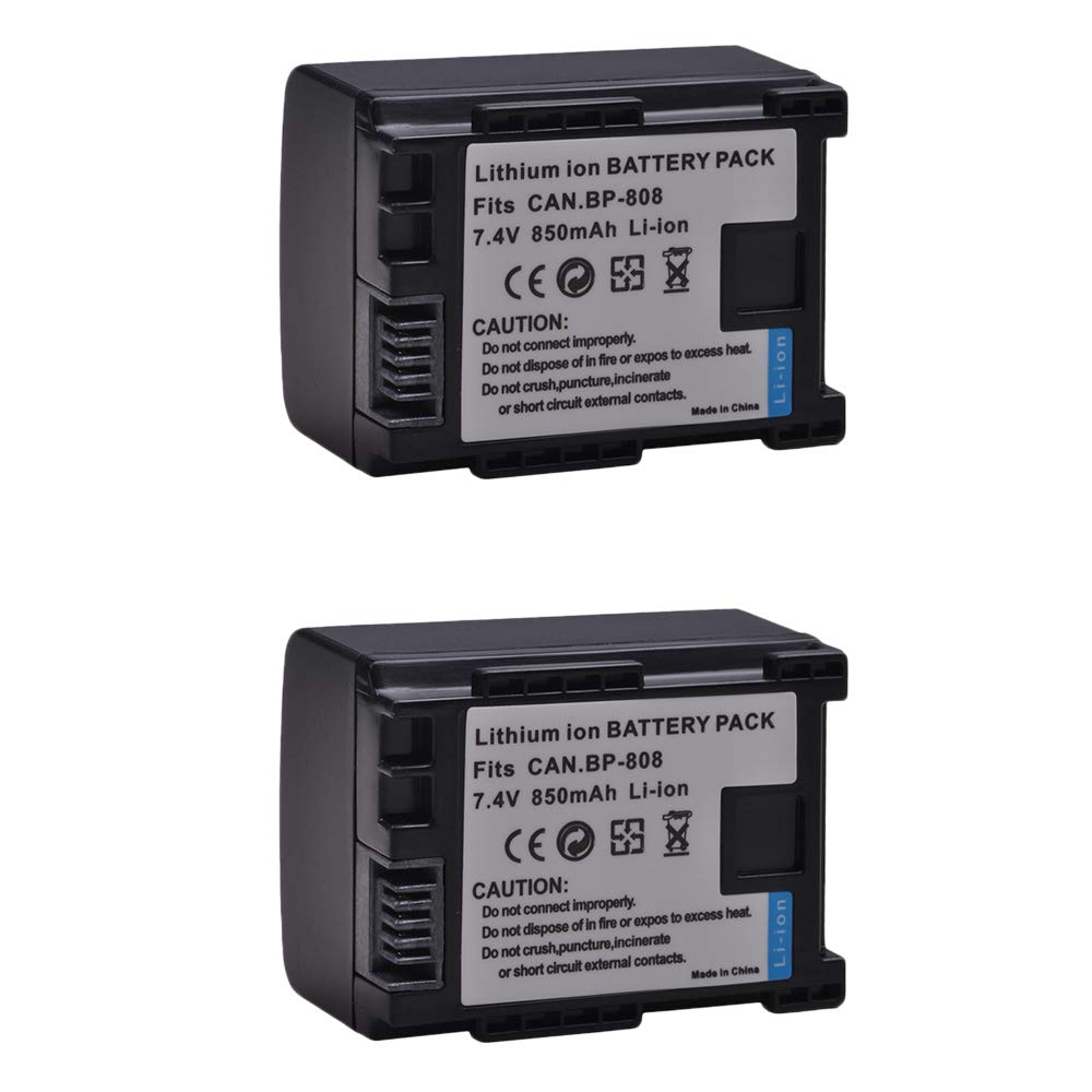 DuraPro 2Pc BP-808 BP 808 Akku Dual USB Ladegerät für Canon BP-827 BP