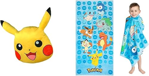Franco Pokemon Pikachu - Toalla de playa de peluche Cuddle Buddy y Pokemon