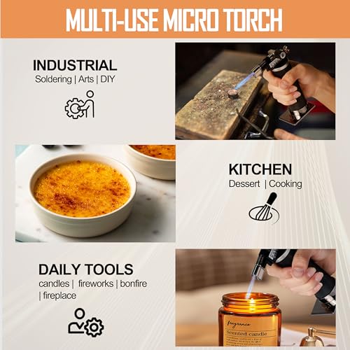 Ravs Butane Torch Lighter, Dual Flame Mode Kitchen Torch Cooking Torches thumb #4