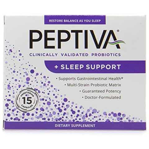 Peptiva 26 Billion CFU Probiotic and Sleep Support - Clinically Validated Multi-Strain Probiotic - Lactobacillus and Bifidobacterium, Melatonin - 15 Count Cover