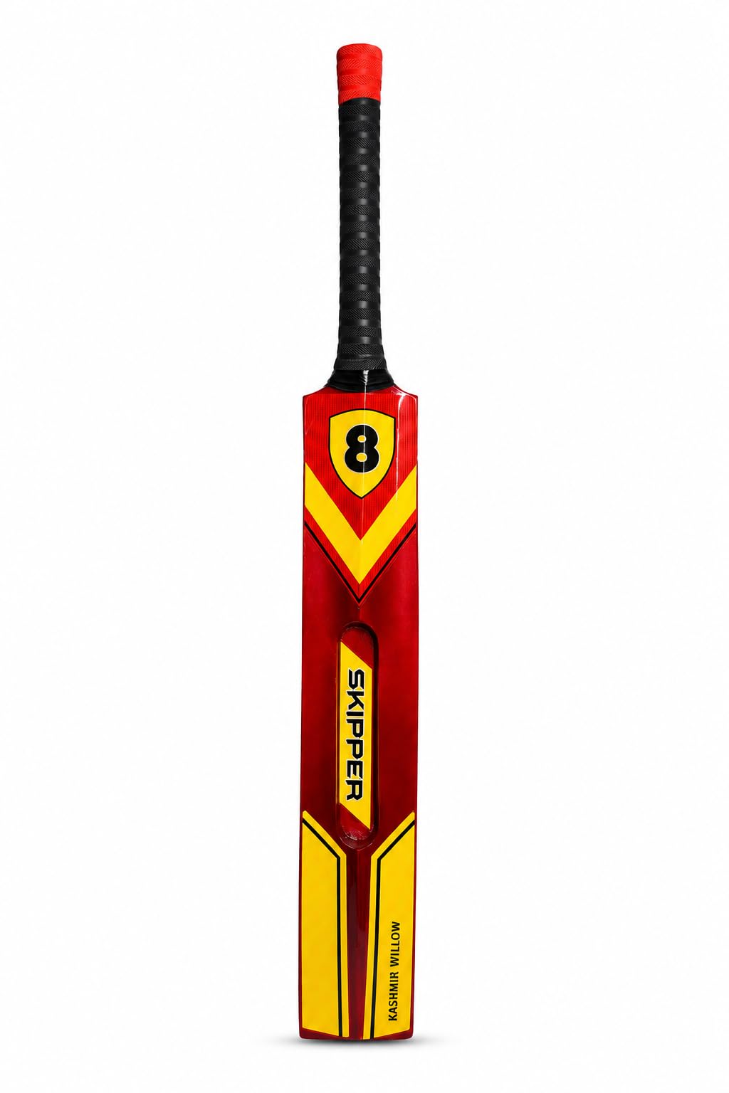 Gr8 Skipper Kashmir Willow Cricket Bat | Lightweight Scoop Design for Tennis Ball Professional Performance Cane Handle Full Size Red | Material Kashmir Willow-image-31