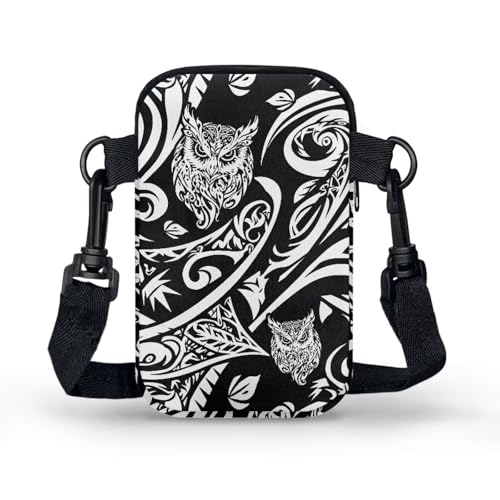 Image of Hawaiian Tribal Small Crossbody Bags for Women Cell Phone Bag Purse, Sea Turtle Zipper Sling Purses Shoulder Bag
