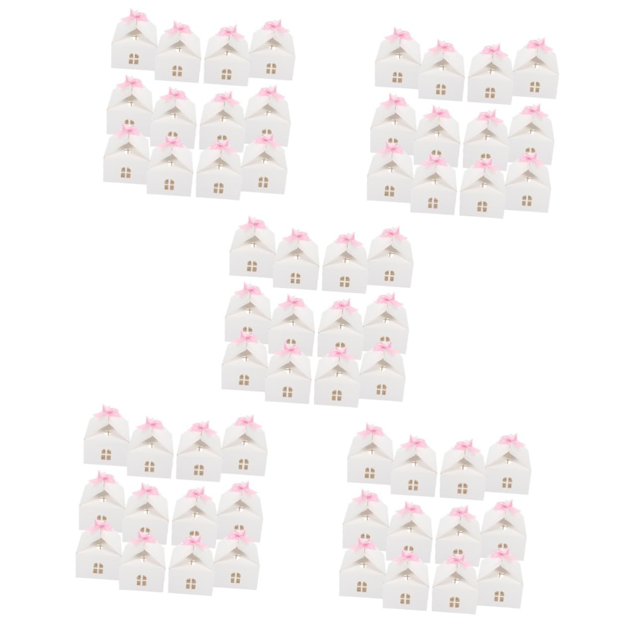 TOPBATHY 60 Pièces Boite De Bonbons Boîtes De Fête Contenant D'emballage De Bonbons Cas De Bonbons De Fête Bonbonnière Cas De Cotillons Porte-bonbons Blanche Polyester