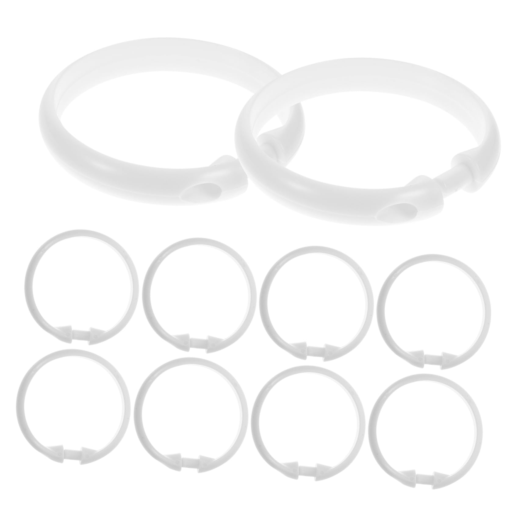 ABOOFAN 12Pcs Rustproof Plastic Shower Curtain Rings Hangers for Smooth Gliding Action Large Bath Hooks White for Bathroom Tub and Dressing Use