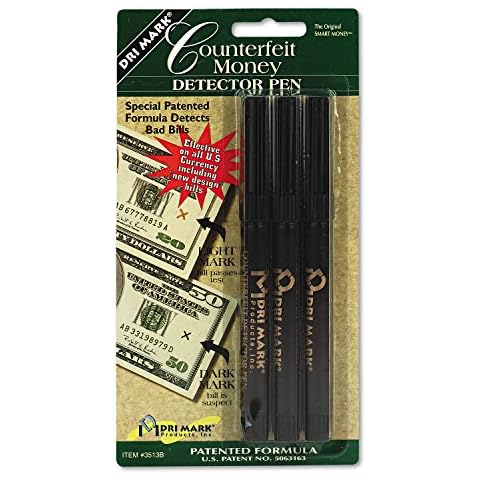 Dri-Mark Money Counterfeit Bill Detector Pen for Use w/U.S. Currency, 3/Pack Cover