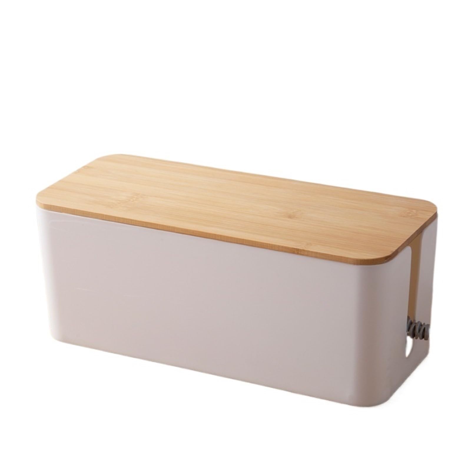 2PCS Wire Storage Box Power Plug Board Boxes Socket Data Cable Junction Plastic for Office and Home(Beige)
