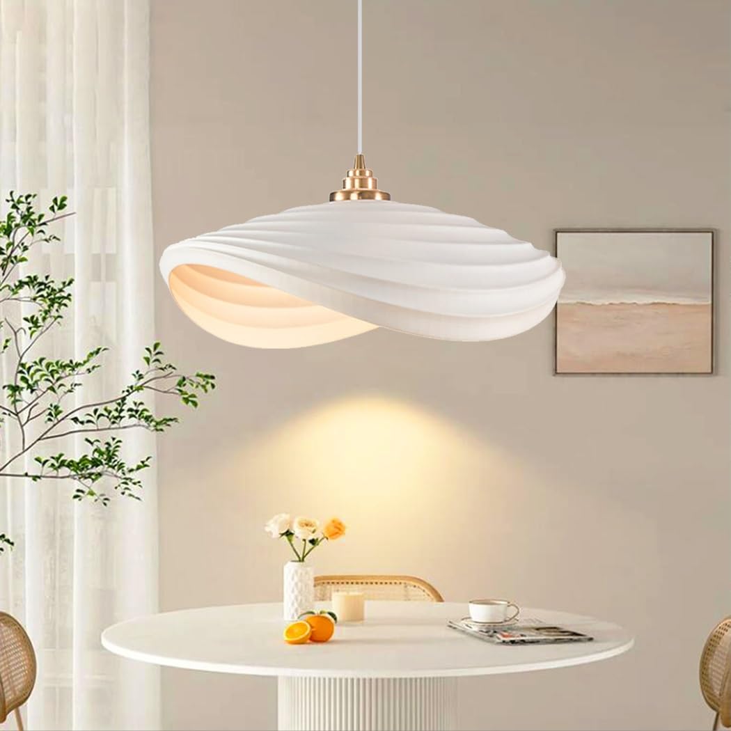 Lampe Suspendue Créative en Résine Suspension Wabi-Sabi Blanc Lustre De Salle À Manger E27 Style Nordique Suspension De Plafond Moderne pour Chambre Salon Cuisine Café Escalier Lumière Décorer