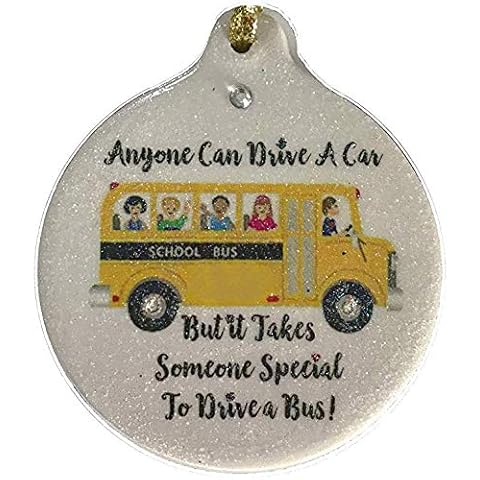 Laurie G Creations School Bus Driver Porcelain Ornament Gift Boxed World's Best Cover