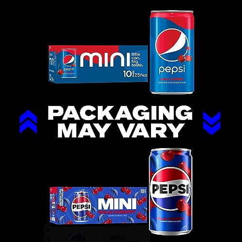 Image of Pepsi Wild Cherry Soda Mini Cans, 7.5 Ounce Mini Cans (Two packs of 10) (Packaging May Vary)​