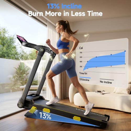 Image of YPOO Walking Pad Incline, Treadmills for Home, Handle Bar, Foldable, 300LBS