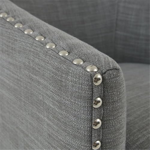 Sillón Giratorio Barrel Gris con Base Madera y Metal miniatura 7