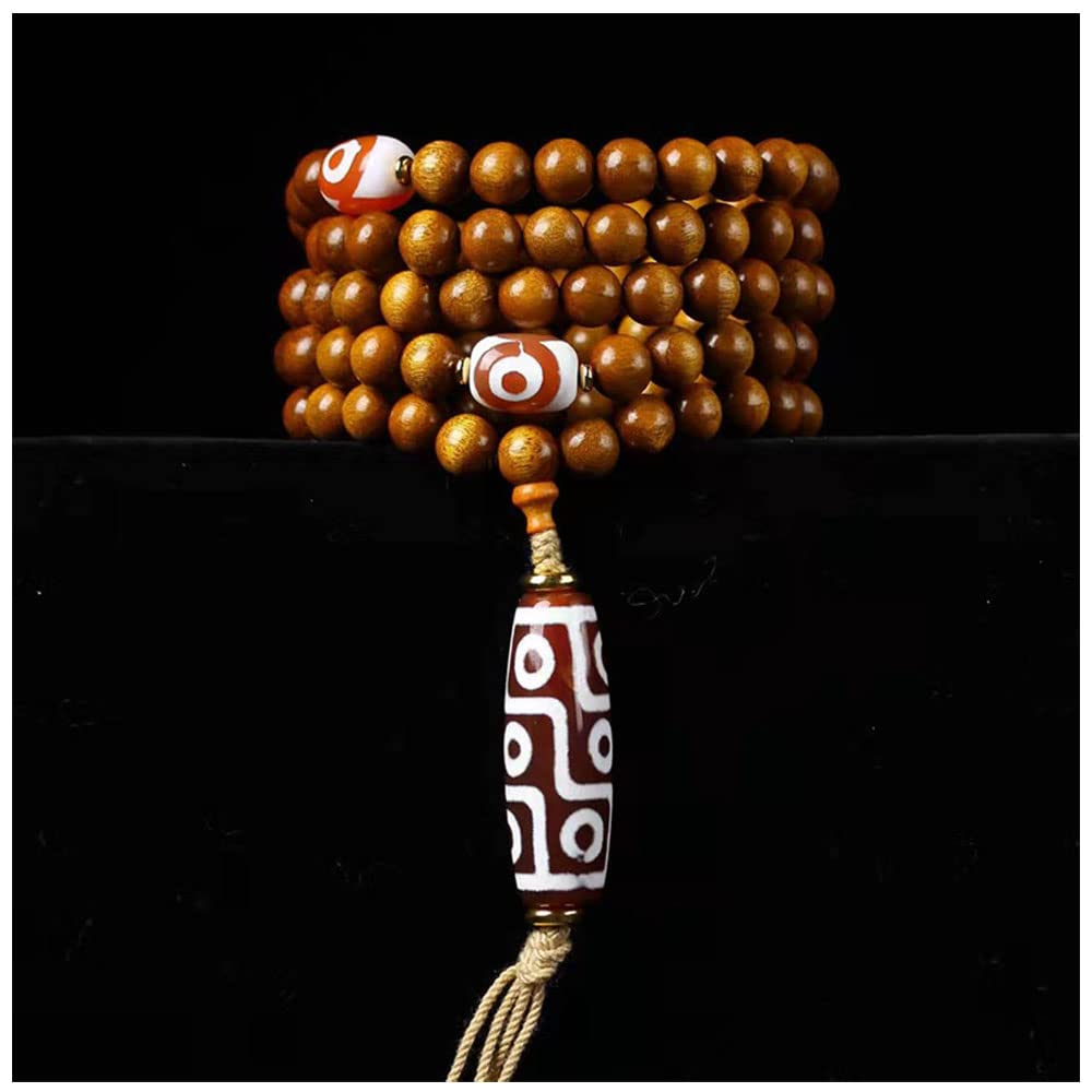 SOHNVWTGD Buddhist Prayer Beads Bracelet,bead bracelet,Prayer Beads,108 Phoebesheareri Necklace Delicate Buddha Rosary for Chanting Meditation Auspicious Tibetan Dzi Bracelet Unisex