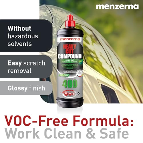 Image of menzerna Heavy Cut Compound 400 Green LINE Car Polish I Heavy Cut, Medium Cut & Finish I Buffing & Polishing Compound for Scratch Repair I for ScratchesI High Abrasion, Silicone Free I 32oz