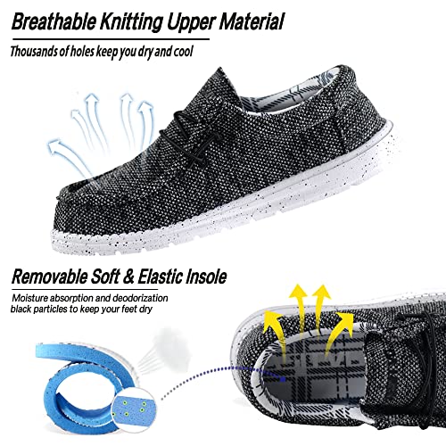 ASITVO Men's Loafers & Slip-ons|Casual Slip on Walking Shoes|Wide Width Toe Box Black White2