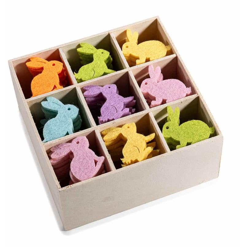 Gruppo Maruccia - Coniglietti Pasquali Decorativi - in Panno Colorato Adesivo - per Fai da Te, Pacchi Regalo - 216 Pezzi