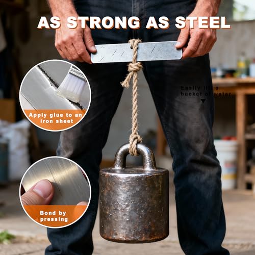 Image of 5-Minute Metal Glue (3-Pack) - Heavy Duty Waterproof Epoxy Adhesive for Metal, Stainless Steel, Aluminum, Cast Iron, Plastic, Wood, Ceramic. Quick Set High Strength Liquid Weld Repair Kit