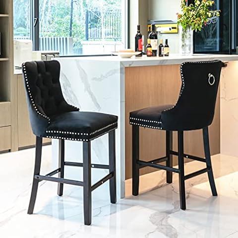 HomeTouch Luxury Velvet Bar Stools Set of 4 Cover