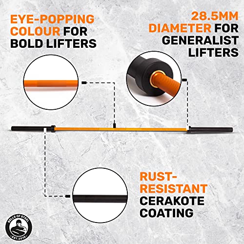 Image of Olympic Barbell [Bells of Steel] Olympic Bar for Commercial and Home Gym, Cerakote Finish Utility Bar for Powerlifting, Bodybuilding, and Strength Training, 1000lb Weight Capacity