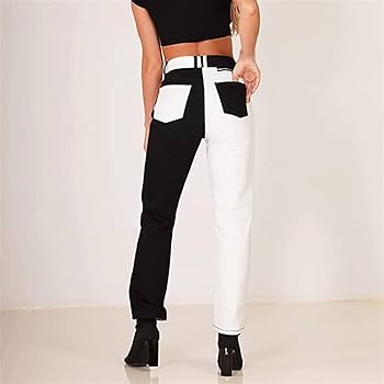 Amazon.co.jp: QLXDSD 女性用ツートンカラーストレートレッグ