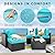 PRETZI 5 Pieces Patio Furniture Sets, Outdoor Sectional Sofa, All Weather Rattan Wicker Couch with Glass Table, Patio Conversation Set for Porch Backyard Garden Pool Deck Balcony