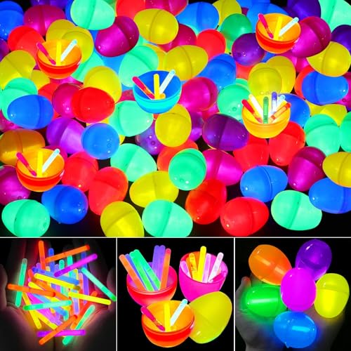Total 216 Pcs Glow in the Dark Easter Eggs Set for Kids, 144 Pcs ...