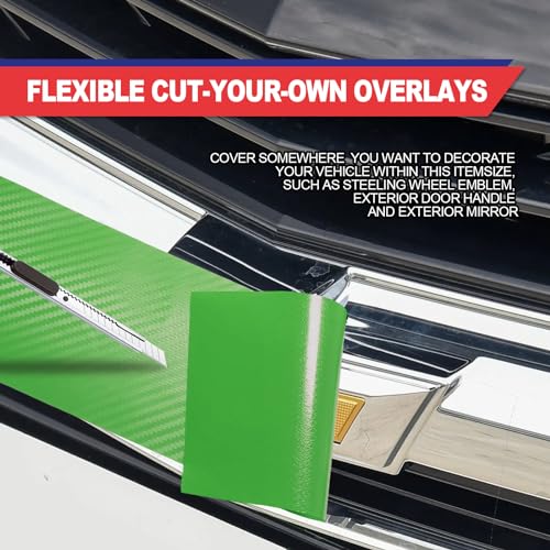 Image of Compatible with 11.8 inch x 4 inch 3PCS Chevy Bowtie Emblem Logo Stickers Cut DIY Decals, 3 Pcs Universal Logo Overlay Green