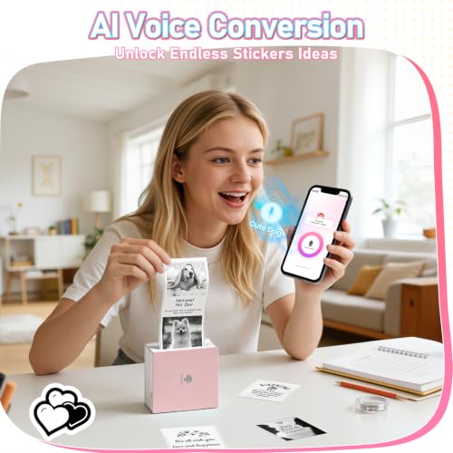 Image of Phomemo Mini Sticker Printer, Inkless Thermal Sticker Printer Maker | Mini Printer Sticker Maker, Mini Impresora Portatil, Sticker Printer Machine, Pocket Label Printer for DIY /Study Notes, Gifts