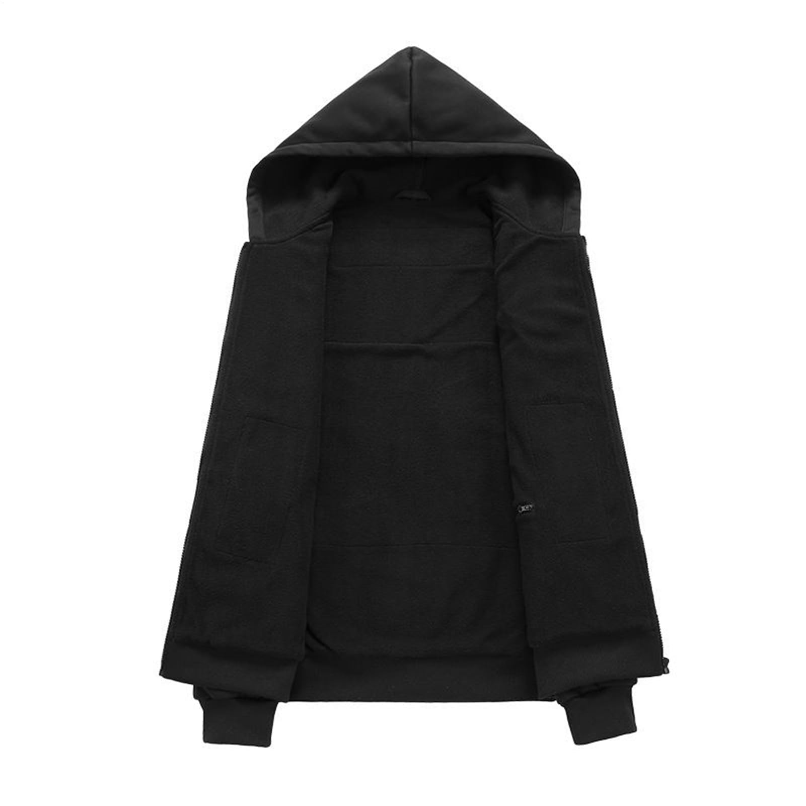 Ogrzewana kurtka z kapturem z funkcją ogrzewania, 3 ustawienia, 17 stref grzewczych, ciepła, czarny, 5XL | Ładowanie przez USB Ciepła Bluza Na Zimę Na Zewnątrz Kemping Biuro Praca Podróże W