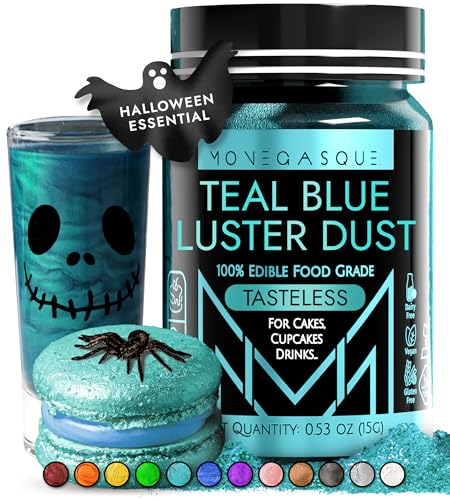 MONÉGASQUE Teal Blue Edible Glitter for Drinks &amp; Cakes, Luster Dust, 15g