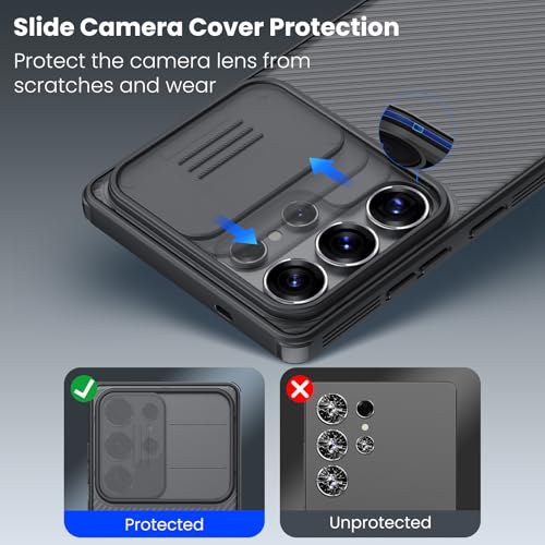 Image of Nillkin Case for Galaxy S25 Ultra 5G, Translucent Design,Slim Stylish Protective Case with Slide Camera Cover, for Galaxy S25 Ultra Case 6.9 inch (Translucent Black)