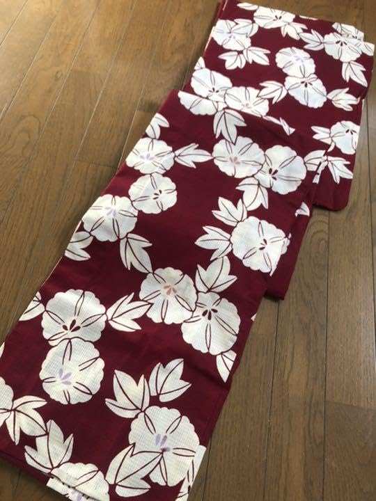 反物③ ゆかた生地 梨園染 あやめ柄 長期保管・未使用品 新品