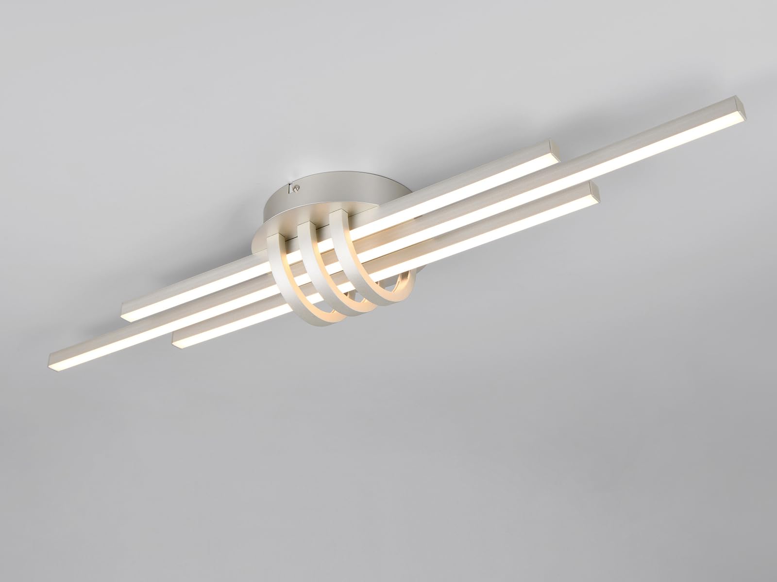 RL LIVE YOUR LIGHT Lampa sufitowa LED, ściemniana za pomocą przełącznika, srebrna, płaska, duża, szerokość 81 cm