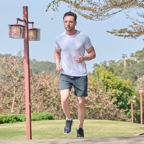 Image of Men's Running Athletic Shorts 7 Inch Quick Dry Lightweight Workout Gym Tennis Shorts 3 Zipper Pockets