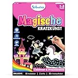Skillmatics Kratzkunstbuch für Kinder - Einhörner &; Prinzessinnen, Bastelsets und Zubehör, 30+ Kratzaufkleber, Reisespielzeug, Bastelset, Geschenke für Mädchen & Jungen im Alter von 3, 4, 5, 6, 7, 8