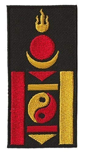 Patche Ecusson Mongolie Bouddhisme Thermocollant Symbole Patch Brodé Couleurs Asie