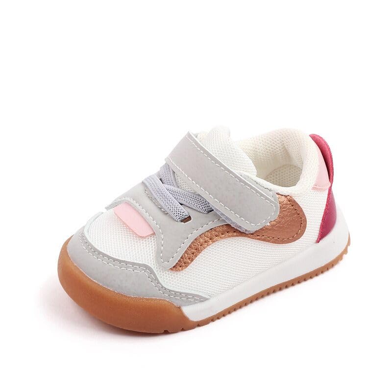 Toddler Sneakers, Unisex, Lightweight Breathable First Walker Shoes, Hook and Loop Closure, Non-Slip Sole, 6 Months to 4 Years
