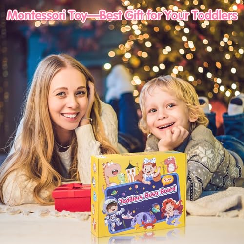 Image of 3 Year Old Girl Birthday Gift, Montessori Busy Board Book, Toddler Toys for 3-6 Year Old Girls Gift, Educational Sensory Learning Activity Toys for Airplane Car Indoor Outdoor