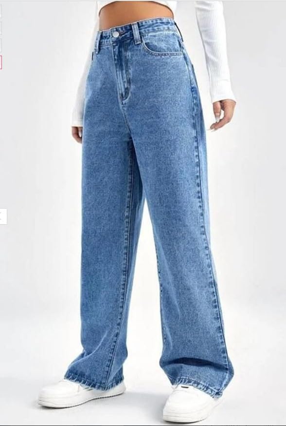 Image of Women's Denim Straight Fit Boyfriend Jeans BLACK-28