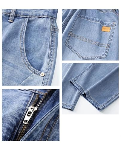 Men's Thin Jeans Soft Breathable Straight Trousers Comfortable Baggy Denim Pants2