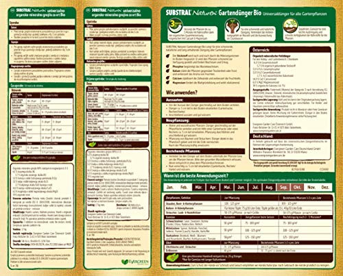 Substral Naturen Bio Gartendünger, natürlicher Universaldünger für Obst- Gemüse- und Zierpflanzen, plus Magnesium, 4 kg - 9