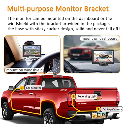 Image of Reversing Camera System VM1 HD1080P Wired Car Backup Camera Kit 4.3 inch Car Monitor and HD1080P Camera with Waterproof Night Vision Backup Camera for Cars,Pickups,SUVs,Vans, Sedans, Trucks