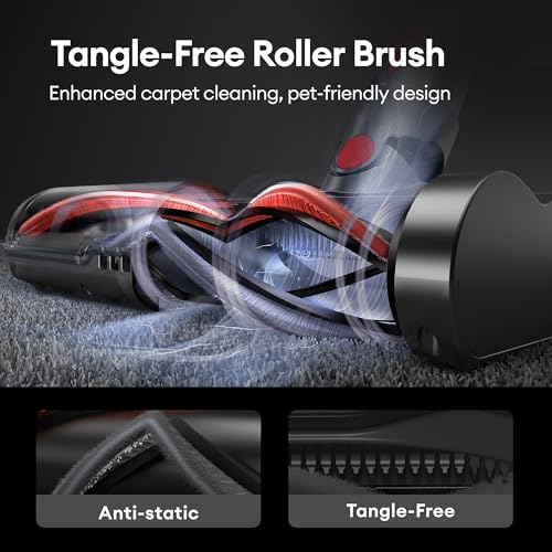 Image of Ultenic Cordless Vacuum Cleaner, 600W 55Kpa 60Mins Vacuum Cleaners for Home, Cordless Stick Vacuum with 180Bendable Wand, Anti-Tangle Brush, Charging Dock, Vacuum for Pet Hair /Carpet /Floor /Car
