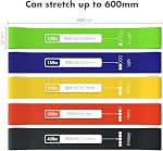 5 Resistance Levels Exercise Bands, Elastic Exercise Loop Bands for Home Fitness, Workouts, Strength Training, Gym, Fitness Workout Bands for Yoga, Stretching, Pilates
