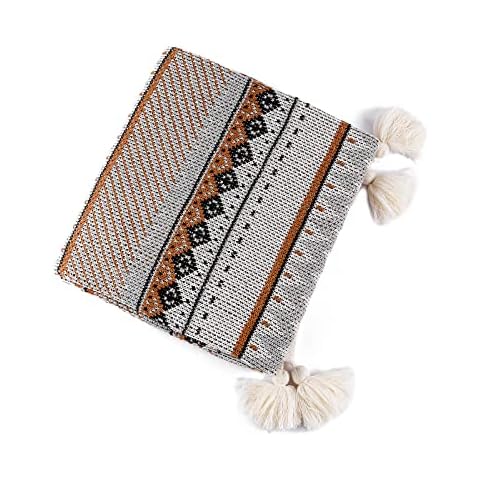 LumiSyne Vintage Tassel Knitted Throw Blanket Cover