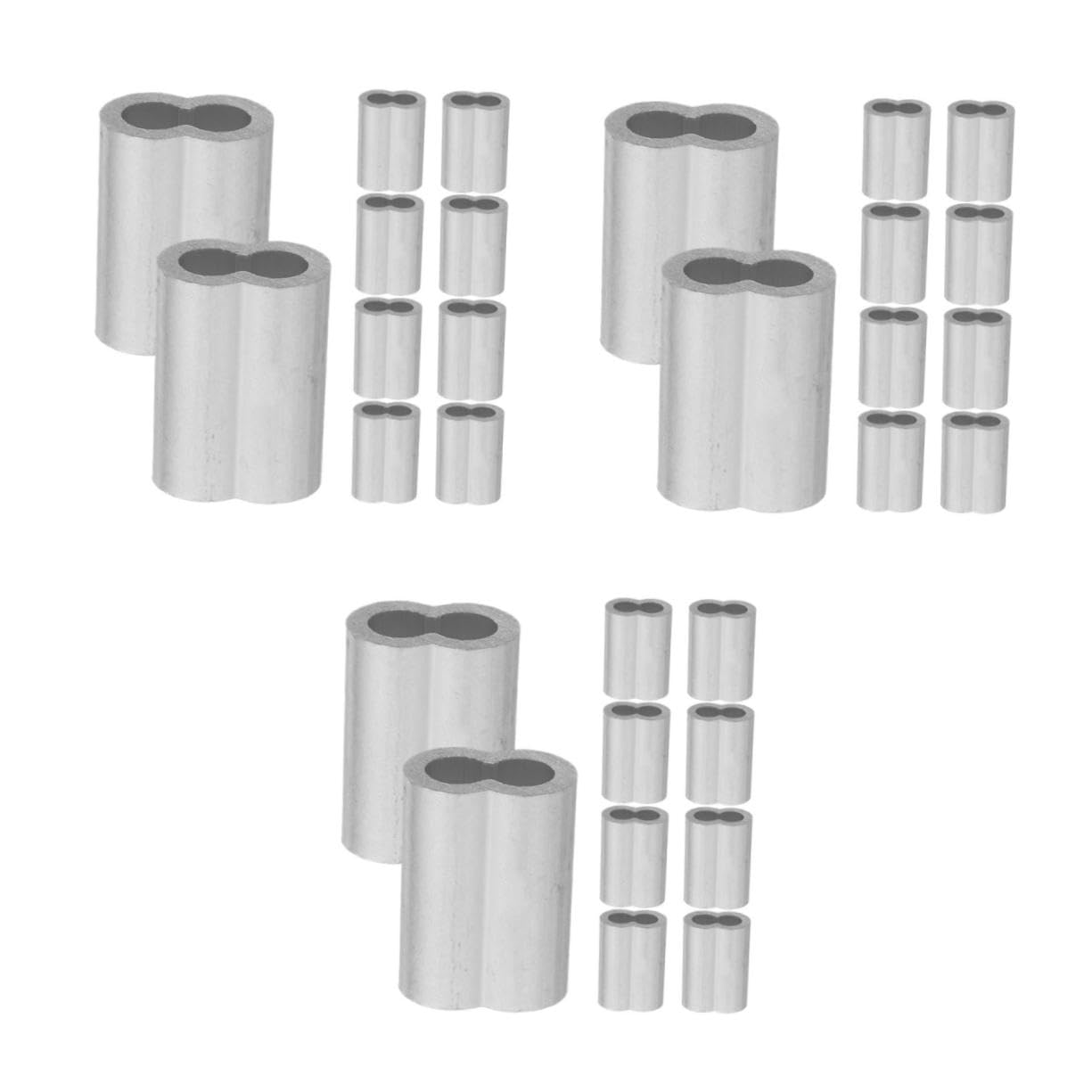 ABOOFAN 600 Pezzi Manicotti in Alluminio per con Doppia Manicotti Crimpare per Fune per Resistenti e Sicure in Cablaggi Recinzioni e Pesca