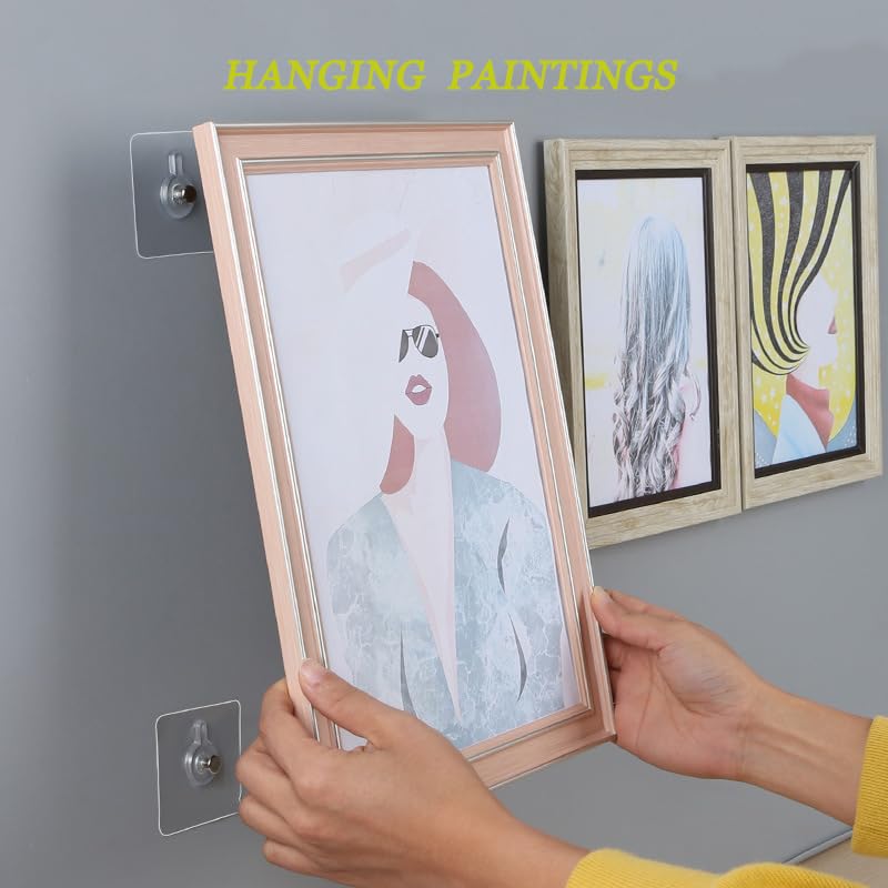 Image of Self Adhesive Wall Hooks No Drill Picture Hangers 10 Pack