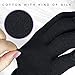 GSAFEME Cotton Gloves Eczema - Fingerless Touchscreen Moisturizing Gloves for Dry Hand Sleeping - Cotton Gloves for Men and Women, Black L/XL 3 Pairs