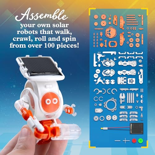 Image of Thames & Kosmos SolarBots: Cosmic Explorers STEM Experiment Kit | Build 5 Solar-Powered Robots that Walk, Crawl, Spin & Roll, No Batteries Required, Solar Panel Included, Explore Solar Technology