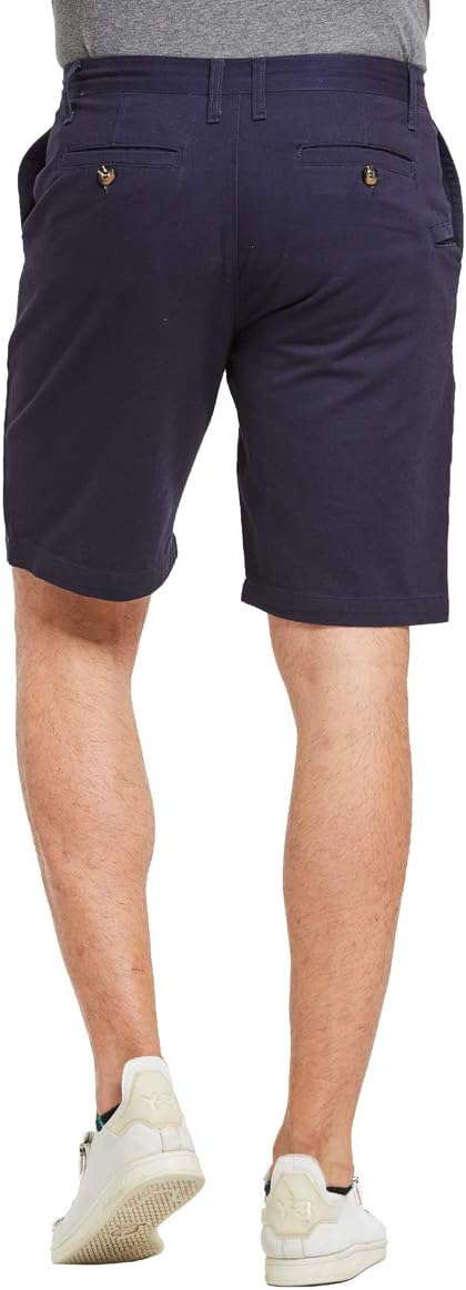JustSun Mens Casual Chino Shorts Classic Summer 32 Blue
